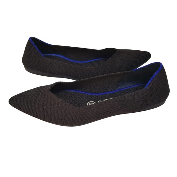 Rothy’s Shoes - Rothy's The Point Black Solid Knit Size 7.5 US 38 EU Washable Ballet Flat Shoes